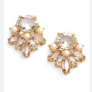 Kate Spade Gold White Statement Earrings Kate Spade Gold CHANTILLY GEMS Clear